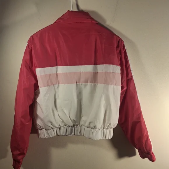 NWT Ashley By 26 International Women's Pink & White Bomber Jacket Size S - Picture 2 of 10